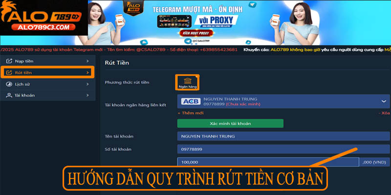Hướng dẫn quy trình rút tiền cơ bản