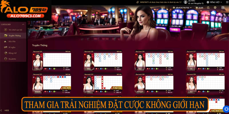 Tham gia trải nghiệm đặt cược không giới hạn